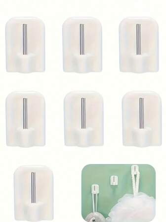 20pcs White Self-Adhesive Curtain Rod Hooks, Self-Adhesive Rod Holders, Curtain Hooks Curtain Rod Brackets - Suitable For Home Decor