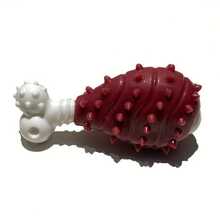 适合小型、中型和大型犬的狗玩具，宠物用品和礼物，用于清洁牙齿的幼犬出牙咀嚼玩具，鸡腿形狗咀嚼玩具，用于清洁狗牙齿的耐用咀嚼玩具