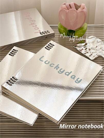 1 Stück kreatives reflektierendes Spiegel-Loseblatt-Notizbuch, stilvolles Studentennotizbook, abnehmbares Loseblatt-Notizbuch, Notizbuch, BOON Spiegeloberfläche nicht scheuerndes Loseblatt-Notizbuch, Studentennotizbook, Büronotizbook, Klassenzimmer Übungsheft