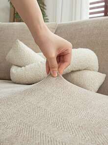 1 件雪尼尔人字纹沙发套，时尚奢华沙发保护套，装饰防滑防尘防刮沙发套，适合所有季节、卧室、客厅、书房、办公室 - 米色 - 查看 6