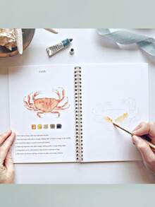1PC Watercolor Workbook: Bouquets Theme Watercolor Exercise Book Suitable For All Ages (Without Watercolor Paint Or Brush)
