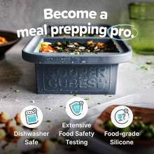 Silicone Freezer Molds Gift Set Trays With Lids - Meal Prep And Kitchen Essentials Bundle - Charcoal - View 3