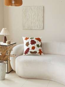 1 buc. Față de pernă cu broderie din frunze, asemănătoare lânii de oaie, potrivită pentru sufragerie, dormitor, petreceri și diverse medii, pentru toate anotimpurile, toamnă/iarnă - Multicolor - Vizualizare 10