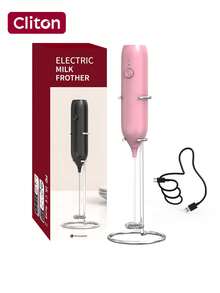 CLITON 可充电手持式奶泡器 | 咖啡爱好者的理想厨房礼物，完美的节日礼物，日常居家必备 | 绵密持久的奶泡，适用于各种饮品（拿铁/卡布奇诺/热巧克力等），Type-C 快速充电，电池续航时间长，轻巧便携，易于收纳 - 彩色 - 查看 14