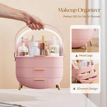1PC Independently Designed Lightweight Luxury Cosmetics Storage Box, Skincare Product Covered Handheld Large Capacity Dust-Proof Makeup Box - Multicolor - View 7