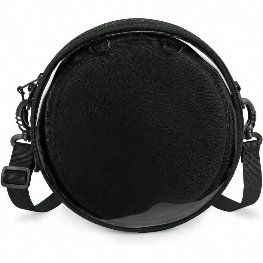 Circle Ita Bag Round Crossbody Bag Ita Purse Pin Display Bag With Insert - Black - View 1