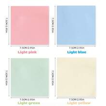 4本粉彩色自粘便签本，7.5 x 7.5厘米（3 x 3英寸），Morandi Colors品牌，方便用于家庭、办公室、笔记本，每本50张。 - 4 Colors - 查看 7