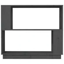 Bücherregal/Raumteiler Grau 80x25x70 cm Massivholz Kiefer - Grau - Übersicht 4