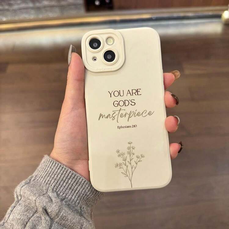 Elegante christliche Handyhülle für iPhone-Modelle 16, 11, 15, 14, 13 und 12 Pro Max Plus mit einem Bibelvers, perfekt für Geburtstage und als Geschenke für Frauen. - Weiss - Übersicht 1