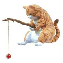 1pc Kitten Fishing Ornaments Fishing Kitten Fish Tank Decoration Fish Tank Landscaping Decorative Ornaments Fishing Kitten Good Weather Cute Pet Ornaments