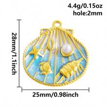 1pc/2pcs Luxury Delicate 304 Stainless Steel Electroplated Pendant Charms, Suitable For DIY Jewelry, Jewelry Making, Crafts - Ocean Life, Cherry, Flower Designs - Color - View 72