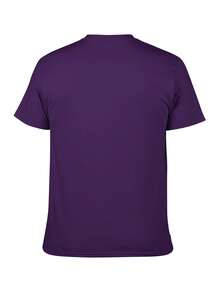 S~5XL Classic  Cotton Tee | Unisex American Size | 180gsm Fabric | Men's Vintage Military Sniper Graphic T-Shirt Funny Long Range Shooting Design Casual Wear Gift For Gun Enthusiasts Print | Beach & Casual Wear - 紫色 - 查看 8