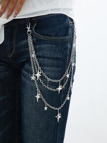 1件朋克风时尚腰链，双层裤链，多功能金属双层链，可搭配背包、项链、裙子，嘻哈配饰，适合夏季、秋季、万圣节等场合。 - 彩色 - 查看 3