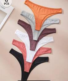 Kit Of 10 Cotton Thong Panties, Non-Marking, Sexy Panties - Nhiều màu - Xem 5