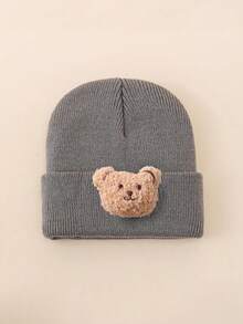 1 chiếc mũ len hình gấu cho bé trai và bé gái từ 0-12 tuổi, mũ len giữ ấm cho trẻ em - 1PC - Xem 12