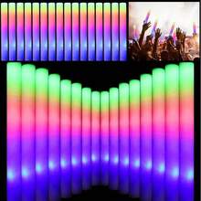 CamelParty 100 PCS LED Foam Glow Sticks, Glow Sticks Bulk Party Pack With 3 Modes Colorful Flashing, Glow In The Dark Party Supplies, Light Up Foam Sticks For Wedding, July 4th, Birthday, Raves, Concert - 彩色 - 查看 1