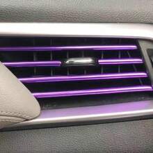 Tiras decorativas universales para rejillas de ventilación del aire acondicionado del automóvil, clips de decoración interior coloridos, accesorios interiores