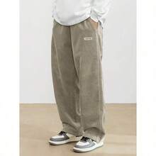 Men's Solid Color Casual Everyday Trousers Men's Streetwear Pants, Boy Friend Gifts, Back To School - 駝色 - 查看 1