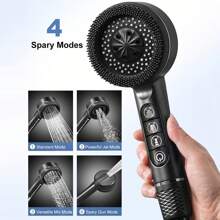 1 件/3 件带过滤器的高压淋浴喷头、浴室手持淋浴喷雾器、按摩花洒淋浴喷头（带 1.5 米淋浴软管和 ABS 支架套装）