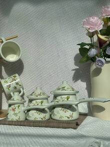 极简3件套咖啡漏斗、咖啡杯、咖啡豆储存罐，日常便携咖啡用具套装，适合圣诞节、万圣节、感恩节及日常家庭聚会烘焙咖啡，可作为馈赠亲朋好友的礼物 - Blue Star Flower - 查看 12