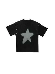 Detachable Design American High Street Style Unisex All-Match Short Sleeve T-Shirt