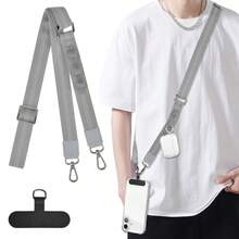 94-150cm Adjustable Nylon Lanyard Strap, Reflective Strip, Crossbody/Neck Strap, Compatible With All Smartphone Models, Multifunctional Stand, Anti-Drop, Lightweight Design