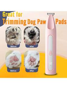 1 pieza Recortadora de pelo para mascotas recargable inalámbrica, adecuada para el aseo de perros pequeños, afeitadora eléctrica de bajo ruido con indicador de encendido LED, diseñada para patas, ojos, orejas, cara y cola, aplicable para diversas mascotas domésticas pequeñas - Multicolor - Ver 11