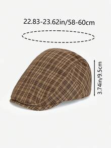 1pc Unisex Fashion Plaid Beret Hat, Retro British Style Newsboy Cap, Suitable For Autumn/Winter Outdoor Daily Wear, Great Gift
