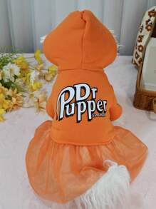 Pet Hooded Mesh Sweatshirt Dress, Outerwear For Small Cats, Small Dogs, Poodle, Bichon Frise