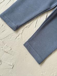 2pcs/Set Baby Boy Casual Letter Patchwork Long Sleeve Sweatshirt + Pants, Spring/Summer - White - View 11