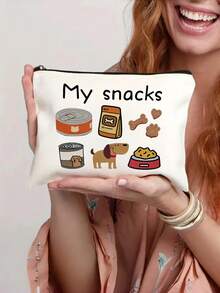 Saco de Armazenamento de Petiscos para Cachorro, Saco de Presente para Animais de Estimação, Saco de Armazenamento de Itens para Animais de Estimação com Padrão Fofo de Petiscos para Animais de Estimação, Saco com Zíper Leve, Adequado para Viagens e Uso Diário, Perfeito para Brinquedos, Petiscos e Guias de Animais de Estimação - O Presente Perfeito para Mamães e Papais de Cachorros, Presentes de Festa de Animais de Estimação