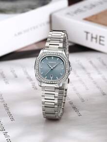 1 件女士优雅不锈钢表带石英手表，适合日常佩戴 - 銀色 - 查看 4