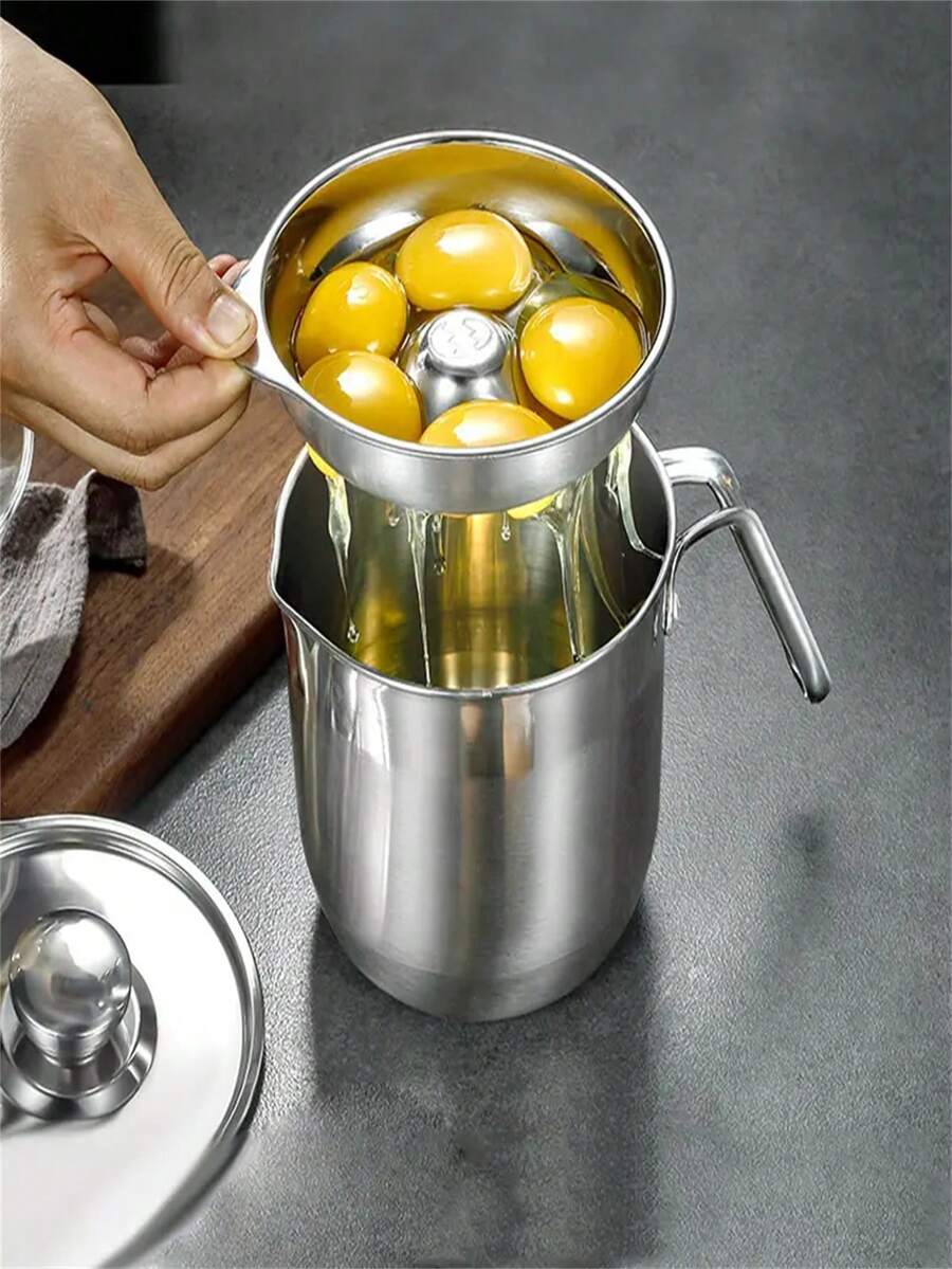 1pc Premium 304 Stainless Steel Egg Yolk Separator - Easily Separate Egg Yolk And Egg White, Convenient For Healthy Cooking And Baking, Convenient Breakfast Supplies, Family Dinner Supplies, Party Supplies