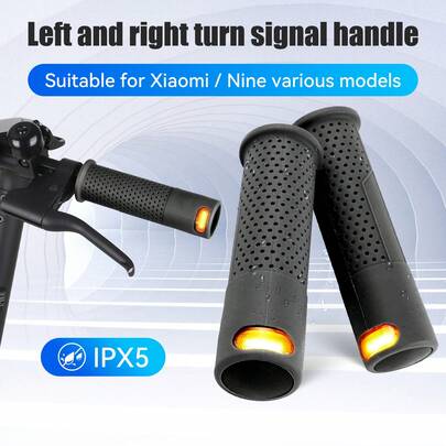 适用于小米/Ninebot M365/1S/PRO/F30/F40 电动滑板车、Ninebot Max G30 车把 LED 灯配件的硅胶车把手柄带转向信号灯，包括无线遥控器