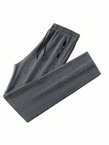 Can Be A Gift For Father, Men's Drawstring Waist Solid Color Sports Long Pants, Basic Style, Suitable For Fitness Wear - Multicolor - View 3