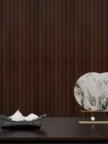 1卷40厘米（15.75英寸）宽自粘式壁纸，可撕贴、可移除、防水、防刮，适合租房者使用，优质PVC材质，现代乡村3D效果，竖条纹深胡桃木棕色木纹面板，易于安装，适用于卧室、客厅、家具翻新、出租房装饰，四季皆宜。 - 深棕色 - 查看 16