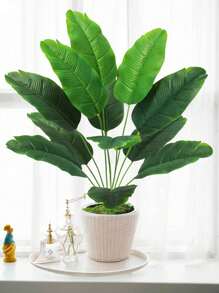 1棵大型人造棕榈树 - 抗紫外线，适用于室内/室外装饰，家居、酒店、花园、办公室、婚礼和节日场景，落地式，多功能房间装饰，绿色建筑风格，逼真植物 - 彩色 - 查看 14