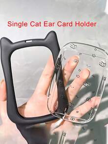 Ví đựng thẻ silicon hình mèo kèm móc khóa - Bền chắc và thời trang, bảo vệ thẻ sinh viên, phù hợp với thẻ xe buýt, thẻ tàu điện ngầm và thẻ sinh viên | Thiết kế hình mèo đáng yêu, chất liệu trong suốt với họa tiết dấu chân và ngôi sao nhiều màu sắc, phụ kiện thiết yếu cho sinh viên | Hình dáng mèo dễ thương | Chất liệu silicon, phụ kiện hàng ngày đáng yêu, đồ dùng văn phòng, đồ dùng học tập, đồ dùng gia đình, ví đựng thẻ sinh viên. - Nhiều màu - Xem 5