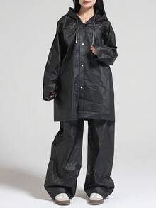 2pcs Waterproof EVA Hiking Raincoat Set, Multipurpose Transparent Raincoat For Men And Women, Backpack Rain Poncho For Camping And Hiking