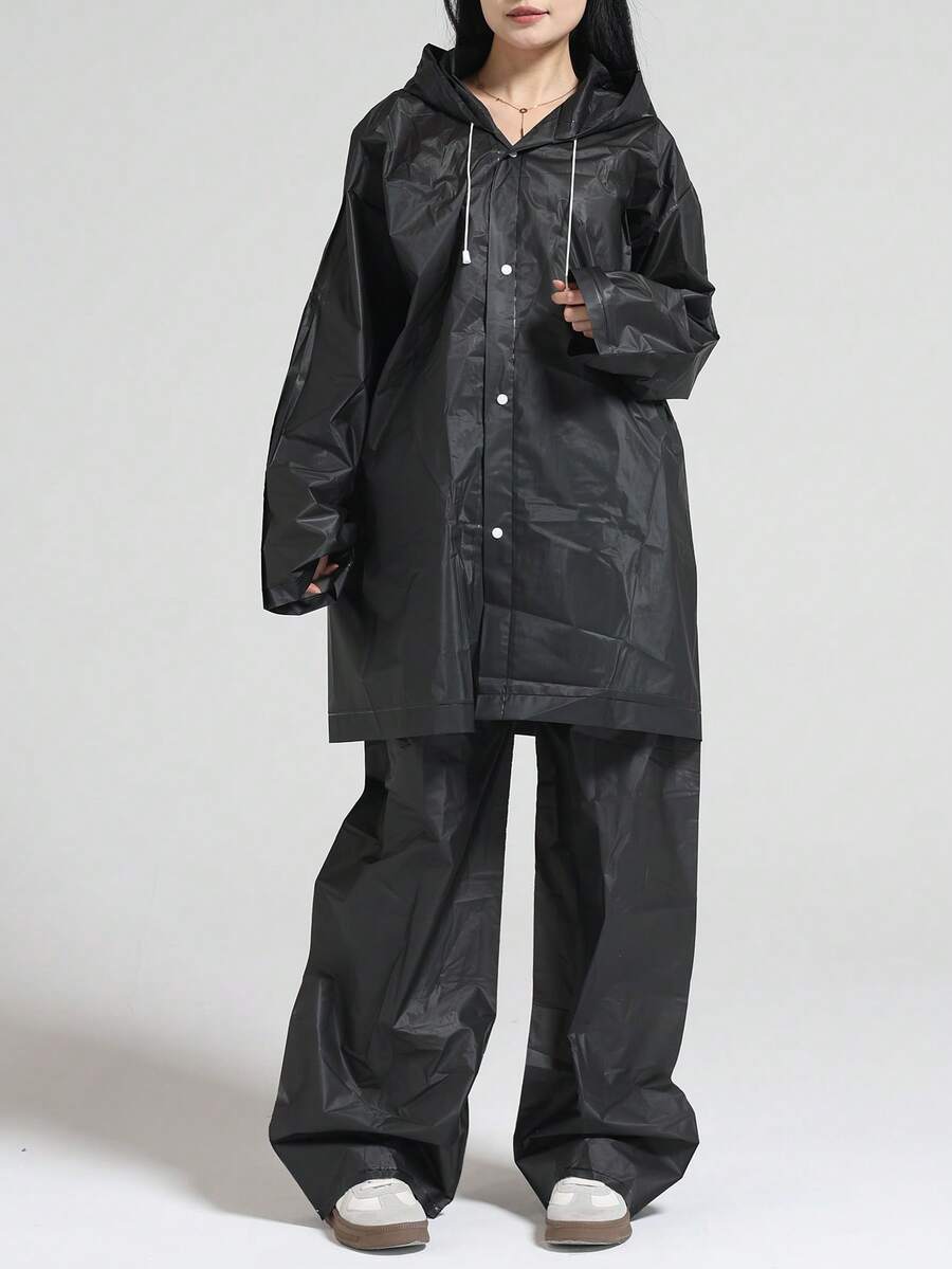 2pcs Waterproof EVA Hiking Raincoat Set, Multipurpose Transparent Raincoat For Men And Women, Backpack Rain Poncho For Camping And Hiking