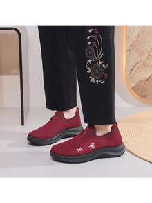 Novos Sapatos Esportivos Casuais Respiráveis, Sapatos para Caminhada com Sola Macia para Mães de Meia-Idade e Idosas