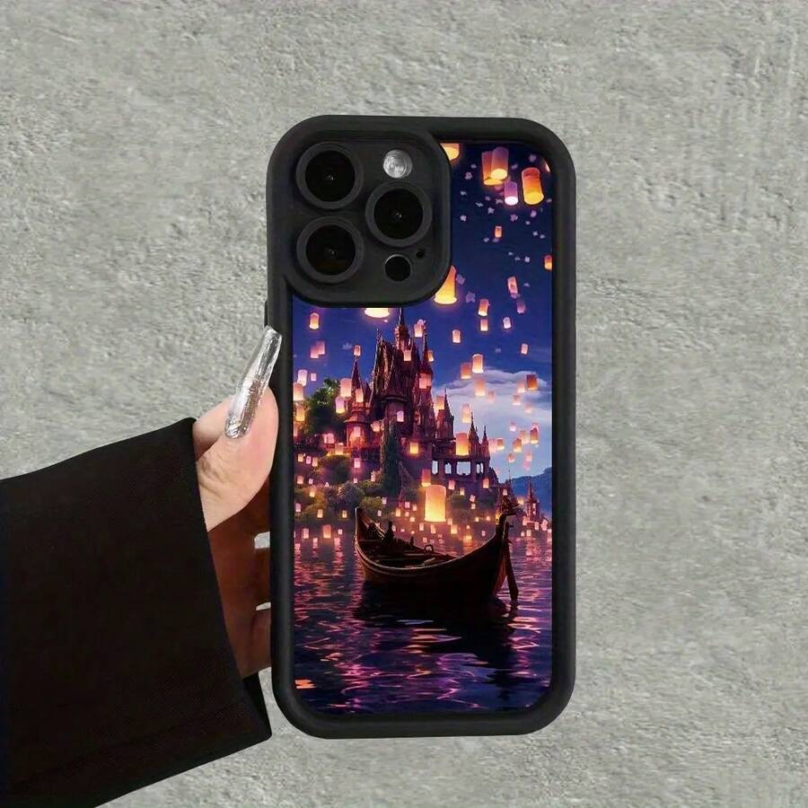 [Teléfono] Diseño Castle and Kongming, nuevo teléfono móvil con patrón de escalera, divertido, sencillo y elegante, adecuado para la personalidad de hombres y mujeres. Compatible con phone. - Blanco - Ver 1