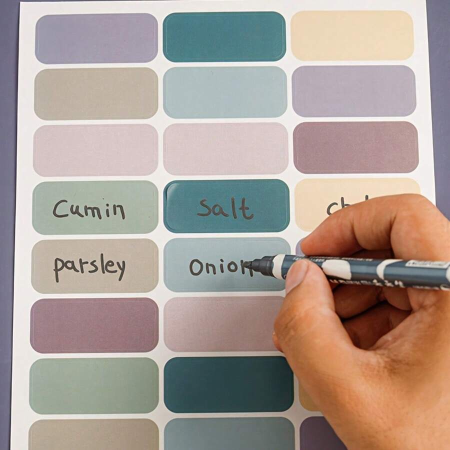 240/480张莫兰迪色标签视频储物室姓名贴纸果汁瓶密封罐颜色分类标签贴纸颜色分类贴纸返校用品，学校用品，开学第一天，万圣节，万圣节之夜， - 彩色 - 查看 1