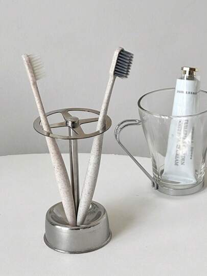 1pc Stainless Steel Toothbrush Holder, Multi-Function Toothpaste Stand Toothbrush Storage