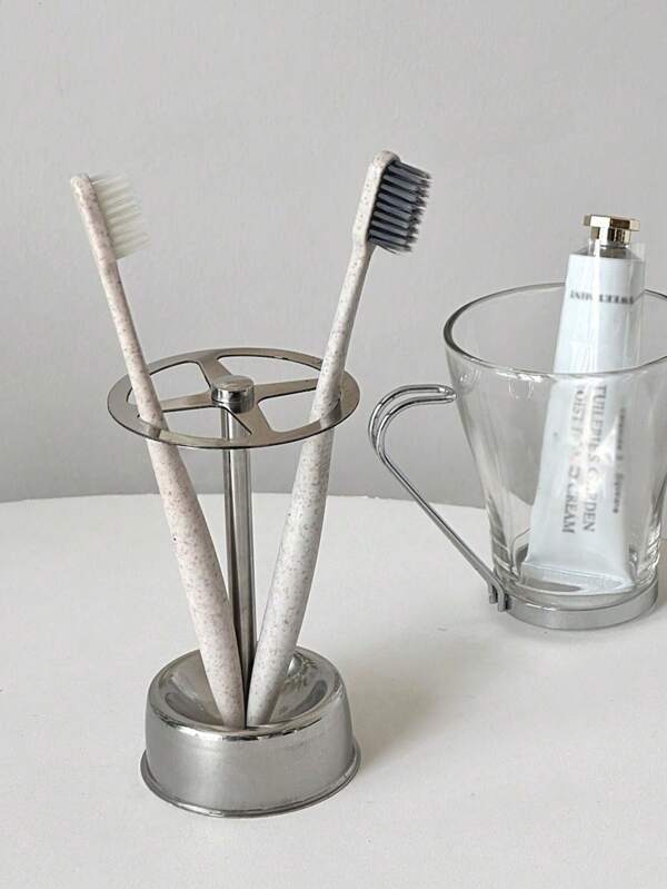 1pc Stainless Steel Toothbrush Holder, Multi-Function Toothpaste Stand Toothbrush Storage