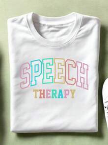 Speech Therapy Shirt, Speech Pathologist T-Shirt, Speech Therapists Gifts, Mental Health Shirts, Speech Language Therapy T-Shirts, TC-3183 - 白色 - 查看 1
