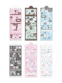 6pcs Bubble Stickers, Chocolate, Pink, Brown, Star Wing Shaped 3D Stickers For Scrapbooking - one-size - View 7