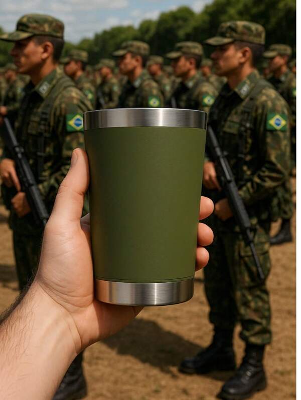 Copo Térmico 473ml Inox com Tampa e Abridor | Feminino, Parede Dupla Vácuo, Mantém Bebida Gelada ou Quente