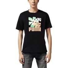 بوما قميص رجالي كاجوال بطبعة جرافيك قابل للتنفس بياقة طاقم وأكمام قصيرة 684367-01