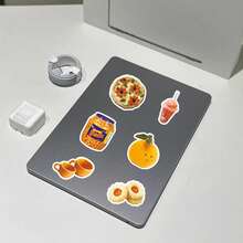 50pcs Orange Ins Style Minimalist Cartoon Cute Decorative Stickers For Tissue Box, Desktop Mirror, DIY - Multicolor - View 10